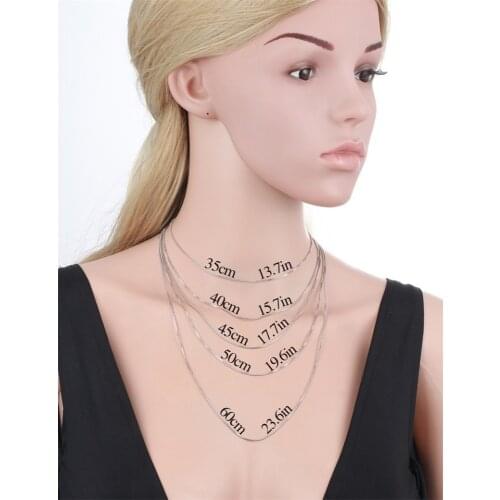 Windshow 5sizes Available White Gold Color Spring buckle Box Chains Necklace Women Jewelry nickel-free 35cm 40cm 45cm 50cm 60cm