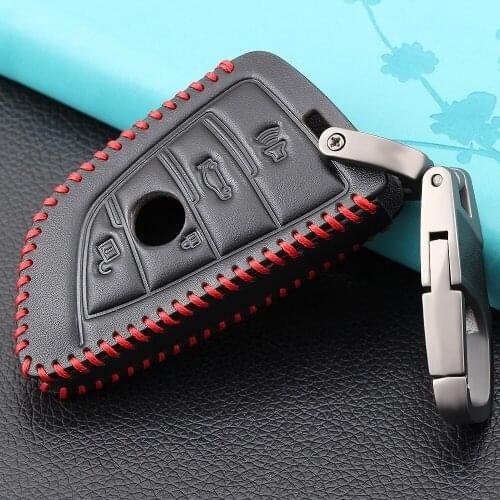 3 Buttons Car key Cover Cases for BMW X1 X5 X6 F15 F16 F48 BMW 1/2 Series Car Remote Controller Key Bag Holder with KeyChain