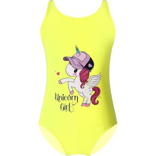 Kids Swimwear for Girls Cartoon Swimsuit Adjustable Straps Children Swimming Jumpsuit Breathable Rashguard Toddler Bathing Suit