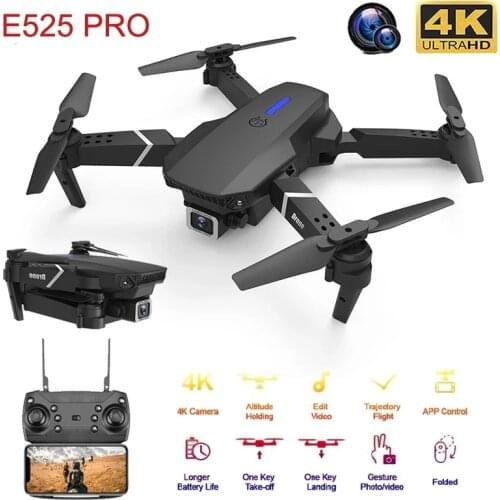 E525 Pro RC Drone With 4K HD Wide Angle Dual Camera WIFI FPV Drone Auto Obstacle Avoid Height Hold Foldable Quadcopter VS SG106