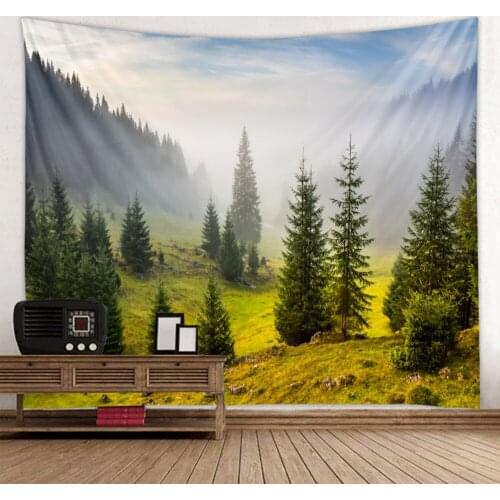 Fir forest tapestry woods scene decoration background wall decoration hanging cloth super large size optional
