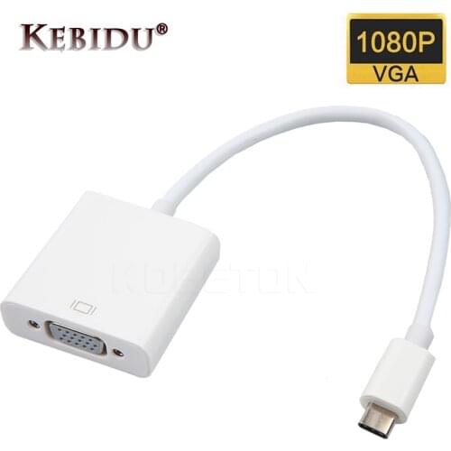 New Type C to Female VGA Adapter Cable USBC USB 3.1 to VGA Adapter for Macbook 12 inch Chromebook Pixel Lumia 950XL Hot Sales