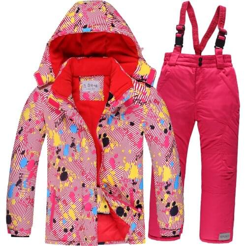 2019 Winter Adult Skiing Jacket Ski Suit Boys Girls Outdoor Sports Snowboard Set Waterproof Kids Clothing Warm Windproof