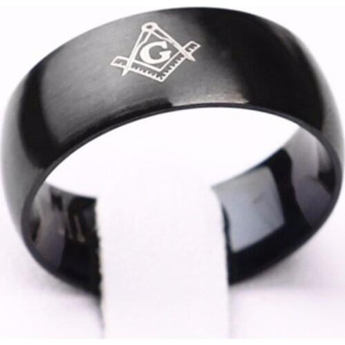 MOREDEAR 8mm Titanium Freemasons Masonic Rings for Men and Women Personalized Ring Customize Ring Engraved Ring