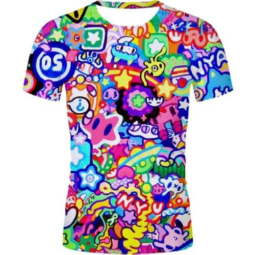 3D printing color t-shirt Mens Fancy T shirt Summer breathable T-shirts O-neck shirt short sleeves Oversized T-shirt Streetwear