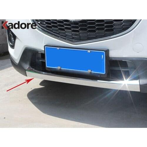 For Mazda CX-5 CX5 2012 2013 ABS Chrome Front Bumper Cover Trim Car Head Bumper Protector Strip Car Styling Accessories