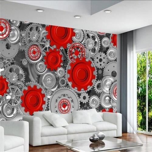 Wallpaper Murals 3d Metal Gears 3d Wall Paper Restaurant Wallpaper for Kids Environment Friendly Embossed Wall Paper Wall Mural