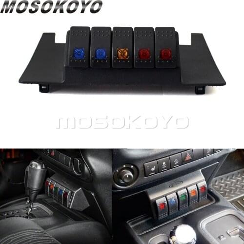 Lower Dash Switch Panel w/ 5 Rocker Switches Lower Switch Panel For Jeep Wrangler JK 2011-2017 2WD 4WD Automatic Car Accessories