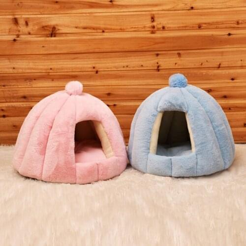 Pet Cat Cave Tent House Kennel Winter Warm Dog Nest Foldable Sleeping Lounger Mat High Quality Puppy Basket Small Dog Cat Bed