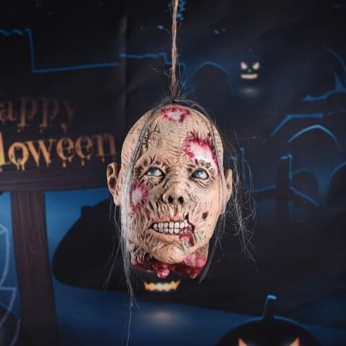 Halloween Decoration Horror Hanging Ghost Head Room Escape Haunted House Prank Props Zombie Bloody Heads Drop Creepy Pendant