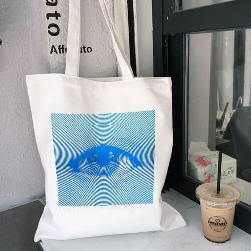 Evil horror print casual eye y2k dark female shoulder bags hip-hop canvas bag new punk ins large-capacity Vintage shopper bags