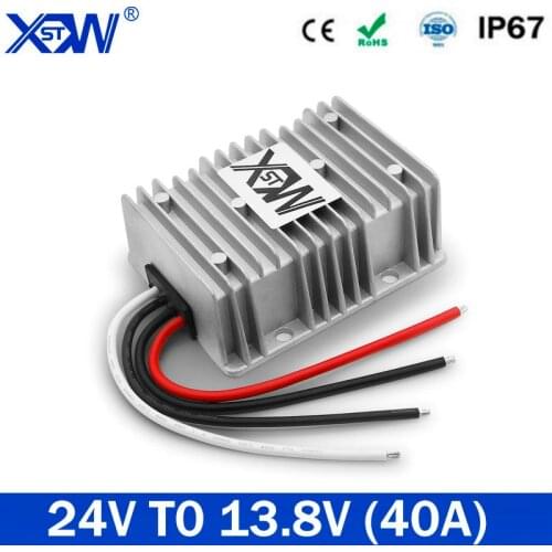 DC Automatic Buck Converter DC 8V-40V 24V to 13.8V 40A Step Down Voltage Regulator Waterproof Voltage Reducer for Golf Cart