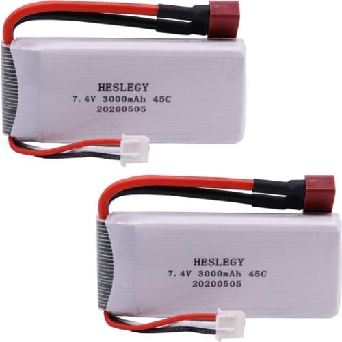 RC Lipo Battery 2S 7.4V 3000mAh For Wltoys 12428 12423 Remote Control toys Cars upgrade 7.4V high capacity parts Battery T Plug
