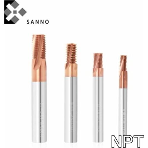 American system tungsten steel thread mills NPT NPTF 3/8-18, 1/6-27 taper pipe multi-tooth CNC thread milling cutter for steel