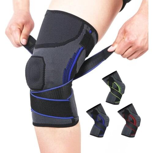 Silicone Spring Strip Support Anti Falling Sports Knee Strap Compression Fitness Pressure Protection Sports Safety Knee Pads