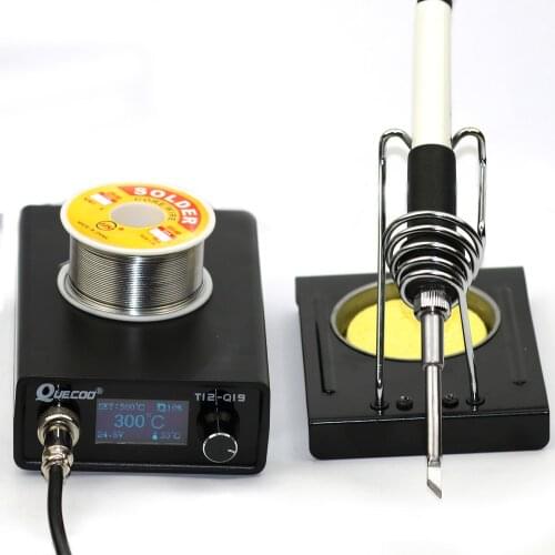 T12-Q19 1.3inch Soldering Digital Station Electronic Soldering iron AC/DC power with handle solder tin wire and iron stand