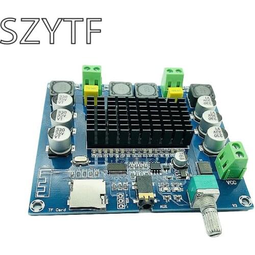 XH-A105 digital bluetooth power amplifier board super long-distance support AUX onboard potentiometer TDA7498 dual 100W