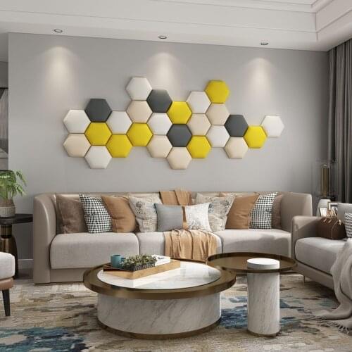 Factory special supply headboard hexagonal headboard soft bag, self-adhesive board background decorative painting