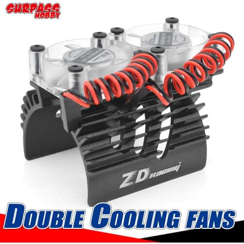ZD Racing RC Motor Cooling Fan 40mm 42mm Metal Heatsink Double Fans for 1/10 1/8 Rc Car Motors 4068 4076 4092 4268 4274