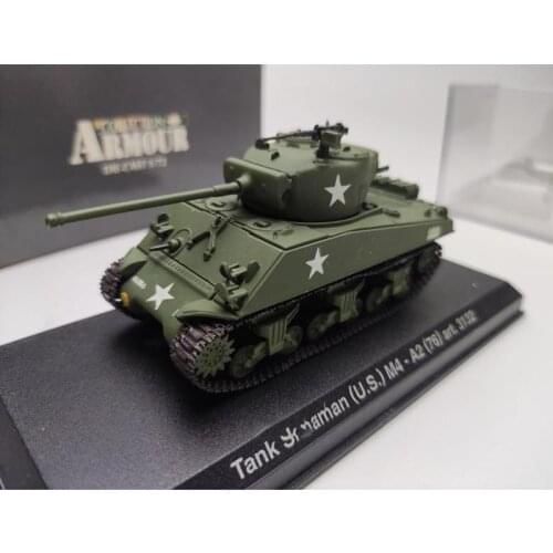 1:72 Scale American M4A2 Sherman Main Battle Tank Model Metal Turret Diecast Toy Vehicle for Collection Gift Collectible Display
