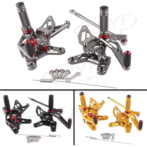 Motorcycle Adjustable Rearset Rear Set Footpegs Foot Rest Peg For Kawasaki Ninja ZX6R 2007 2008 Pair Spare Parts