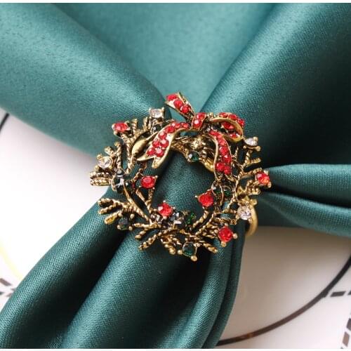 10PCS/Metal Christmas Series Garland Bells Napkin Ring Desktop Decoration For Christmas Family Party Wedding Ornaments