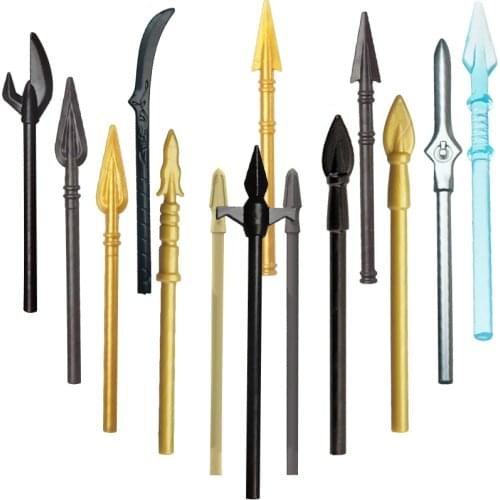 10PCS Mediaeval Knight Rohan Weapons For 4cm Mini Dolls Sword Axe Arrow Spear MOC Figures Building Blocks Accessories Toys