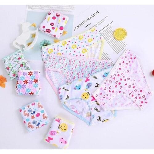 12pcs/Lot Kids Children Underwear Briefs Underpants Girls Panties Clothes For 2--12 Y