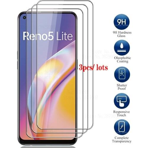 3PCS Glass For OPPO Reno 5 Lite Screen Protector For Reno5 Lite Reno 5 5lite light Smartphone safty protection films 6.43'' nfc