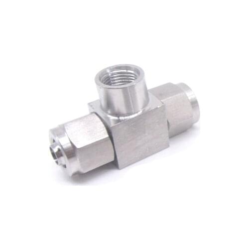 304 Stainless Steel 1/8" 1/4" BSP Female Thread x 6*4mm 8*6 OD/ID Quick Pipe Fitting Branch Tee Union Connector Fit PU PTFE Tube
