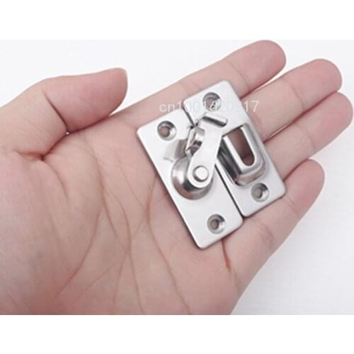 304 Stainless steel 90 degree Right angle buckle/hook lock/bolt,For sliding door Mini but strong Surface mounting Hardware Locks