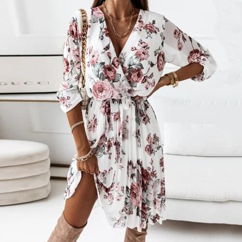 White Floral Dress Shirt Women Autumn Winter Casual Spring Elegant Mini Dress Beach Elegant Vestidos New Korean Dress Flower
