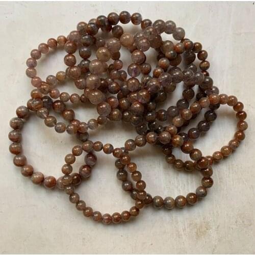 Auralite 23 Bracelet Round Beads Brown Purple Crystal Healing Energy Stone Bracelets Auralite 23 Crystal Naturelle Genuine