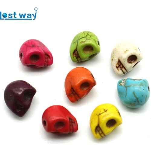 10MM Howlite Skull Bead Wholesale Fashion Natural Stone Loose Beads Charm for DIY Jewelry Making Bracelets Beads