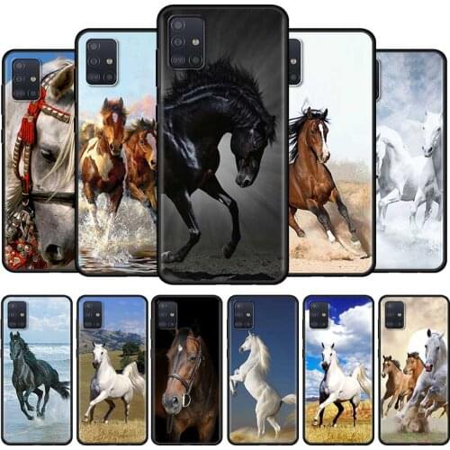 Running Horses Case For Samsung Galaxy A51 A21S A71 A31 A52 A41 A11 A72 A32 A42 5G A01 A91 A12 A02 Cell Phone Soft Cover