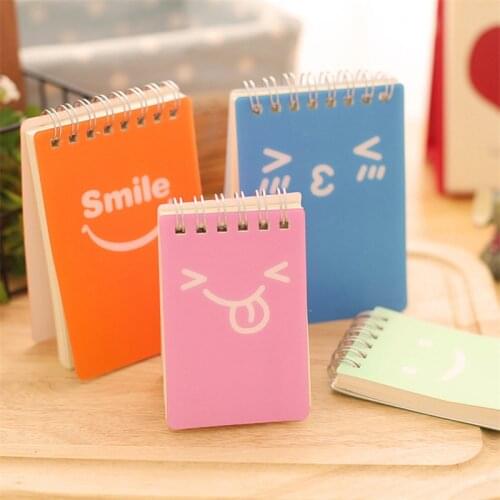 DL Korean stationery lovable smile series coils small notebook Simple and elegant small notepad office and student supplies