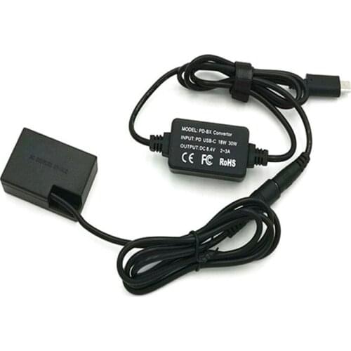 DR-E18 DC Coupler with PD USB-C convertor 18W 30W for Canon EOS X8i,Rebel T6i,T6s compatible with power bank