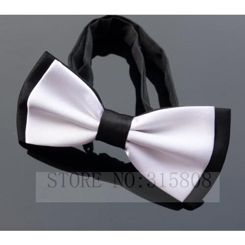 Ikepeibao Mens Bowtie Gravat Hombre White Black Lazo Bowties Adjustable Tuxedo Bow Tie Accessaries