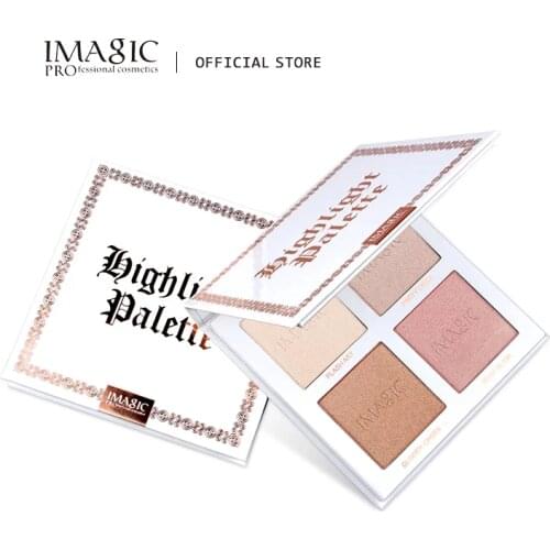 IMAGIC Professional Cosmetics Highlighter Powder Palette Shimmer Face Contour High Gloss Face Bronze Makeup 4 Colors