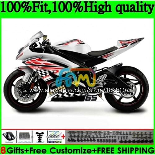 Injection OEM For YAMAHA YZF600 YZF R6 YZFR6 17 18 Gloss white 19 118BS.10 YZF 600 R 6 YZF-600 YZF-R6 2017 2018 2019 Fairings