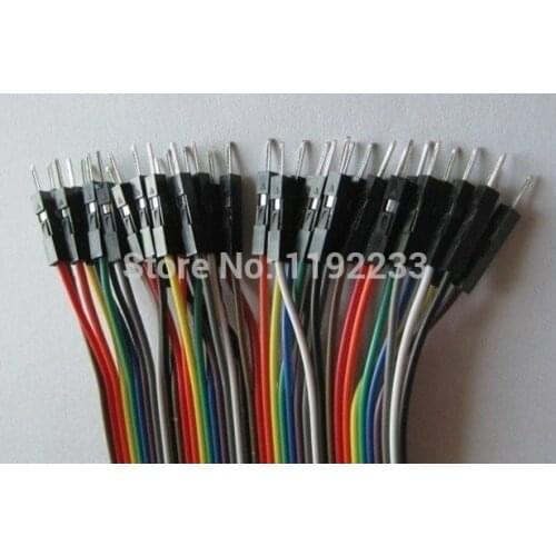 40pcs in Row Dupont Cable 21.5 cm 2.54mm 1pin 1p-1p Male to Male jumper wire for Arduino Wholesale/Retail