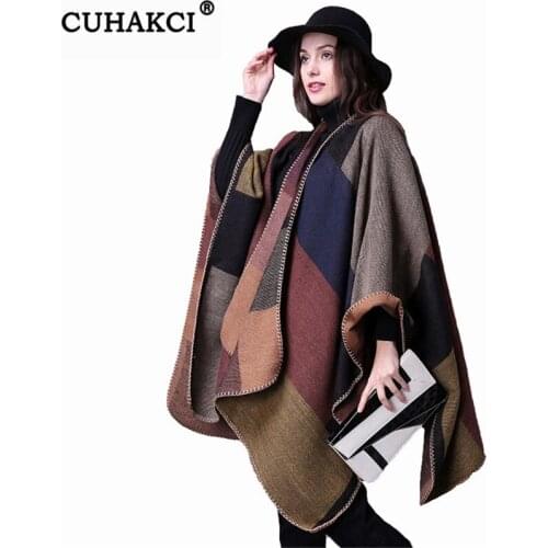 CUHAKCI Cashmere Pashmina Cotton Scarves Thick Warm Wide Shawls And Scarves Winter Scarf Brand Women Striped Large Hot Shawls