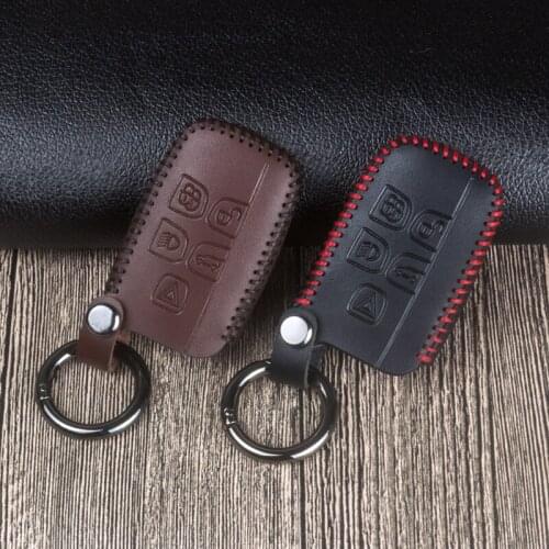 Leather Car Key Case Cover For Land Rover Range Rover Sport Evoque Freelander 2 Discovery 2 3 4 For Jaguar XF XJ XJL XE C-X16