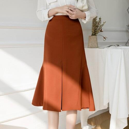 Limiguyue Irregular High Waist Mermaid Skirt Women Spring Summer Elegant Office Ladies Midi Skirts Fashion Faldas Femme K1001