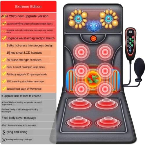 Massager back waist cervical vertebra electric kneading shoulder and neck instrument cushion for leaning on mattress multifuncti