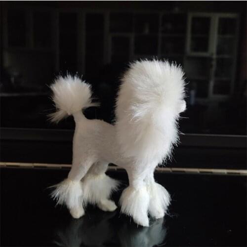 Mini 9cm Imitation Animal Handicrafts Series Teddy Dog Poodle Doll Pet