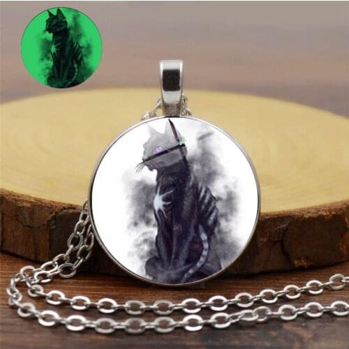 Women Men Fashion Glass Allor Glow In The Dark Pendant Necklace Popular Sweater Jewelry Charm Luminous Augury Civet Neckalce