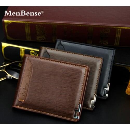 Fashion Mens Wallet Money Bag Solid Color Leather Business Short Wallet Famous Vintage Walltes Multi-card Soft Purse Coin Bag