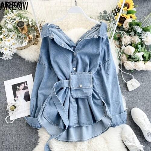 2021 New Spring Autumn Clothes For Woman Jeans Denim Jacket Oversized Jacket Blue Black