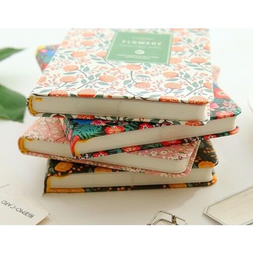 New Cute PU Leather Floral Flower Schedule Book Diary Weekly Planner Notebook School Office Supplies Kawaii Stationery Girl Gift